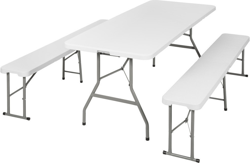 TecTake Table and Benches (white) precio