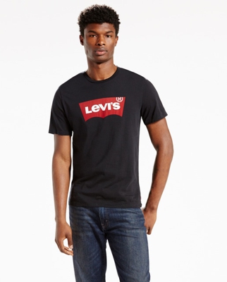 Levi's - Camiseta De Hombre Negra De Manga Corta