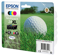 Epson Multipack 4 34XL DURABrite Ultra Ink, C13T34764010 (DURABrite Ultra Ink) válido para EPSON WorkForce Pro WF-3720DWF / WF-3725DWF, Ya disponible  en oferta