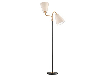 Lámpara de pie de dos brazos Hopper negro-bronce