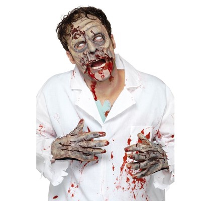 Kit látex zombie máscara y manos adulto Halloween