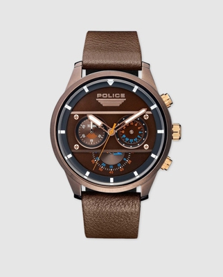 Police - Reloj De Hombre Vesterbro R1471607007 De Piel Marrón