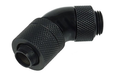 Racor 3/8 - Alphacool HF 45° G1/4 Rosca Externa a 13/10 rotatorio - Deep Black