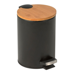 El Corte Inglés - Papelera De Baño Con Tapa De Bambú 3L Negro precio