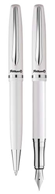 Pelikan 811101 Kugelschreiber+ Füller Jazz Elegance Metall weiß Set Jazz