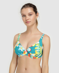 Belcor - Top Bikini De Capacidad En Azul Con Estampado Floral Multicolor mejor precio - Shoptize