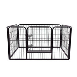 PawHut® Corral para Perros para Exterior e Interior Negro Cuadrado 125x80x70 cm en oferta