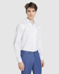 Fórmula Joven - Camisa De Vestir De Hombre Slim Estampada Blanca en oferta