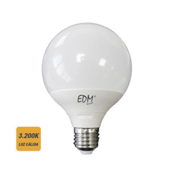 Bombilla globo 125mm LED15w E27 3.200k luz calida EDM características