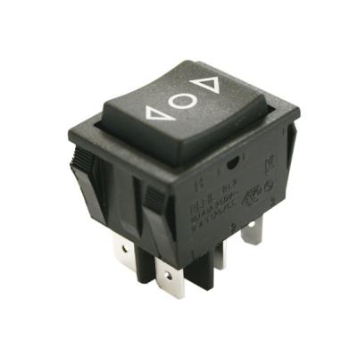 11.405.ITPR Interruptor bipolar 3 posiciones con retorno 16A/250V Faston ON-OFF Electro DH COLOR  Negro 8430552140398