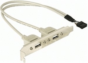 DeLock Slotbracket 1x internal USB 9pin to 2x USB2.0 external (71000)