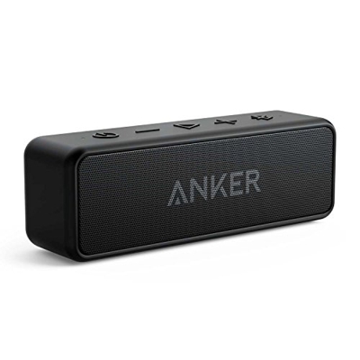 Anker SoundCore 2 [Actualizado]  Altavoz Bluetooth portátil， sonido estéreo de 12 W, Bluetooth 5, BassUp, IPX7, 24 horas de reproducción, emparejamien