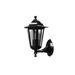 Farol aluminio y cristal pared negro  29x17x11cm   1xE27 EDM modelo zurich IP44 bombilla no incluida precio