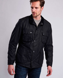 Barbour International - Parka De Hombre Barbour Negra Encerada en oferta
