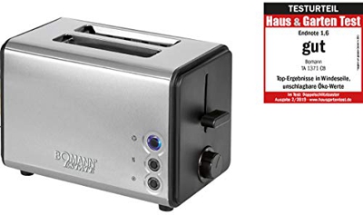 Bomann TA 1371 Tostadora de 2 ranuras calienta panecillos 850 W acero inox