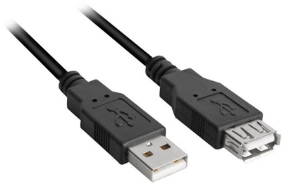 Sharkoon 4044951015405 Kabel USB 2.0 Verlängerung 1.0m schwarz - Cable