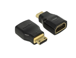 Delock 65665 - Mini-HDMI - HDMI - Male - Female - Gold - 3840 x 2160 pixels características