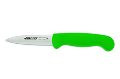Cuchillo Mondador Arcos Colour - Prof  290021  de acero inoxidable Nitrum y mango ergonómico de Polipropileno de COLOR  verde y hoja de 8 cm, funda display