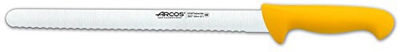 Cuchillo de pastelero Arcos Colour - Prof  293700  de acero inoxidable y mango ergonómicoCOLOR  amarillo y hoja de 30 cm