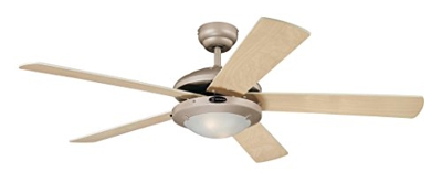 Ventilador de techo Comet en titanio blanco caoba