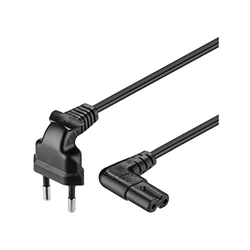 Goobay CEE 7/16 - IEC-60320-C7 - Cable (2 m, Male Connector/Male Connector, CEE7/16, C7 acoplador, Negro) en oferta