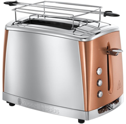 Russell Hobbs 24290-56 Tostadora de Acero Inoxidable Pulido con Bronce Plata en oferta