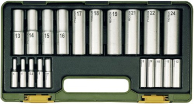 Proxxon 23 292 Kit Especial De llaves de Vaso con Insertos de Garganta 1/4" y 1/2"