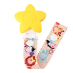 en forma de flor de silicona libre de BPA Chupete Clips Holder Mordedor cadena de patrones Chupete dentición de la cinta de dibujos animados de animales de collar de regalo de la ducha del bebé Juguetes en oferta