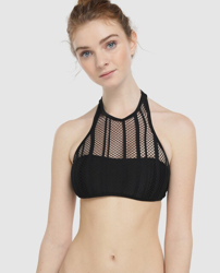 Imagen de Fórmula Joven - Top De Bikini Halter Malla En Negro al mejor precio Fórmula Joven - Top De Bikini Halter Malla En Negro características