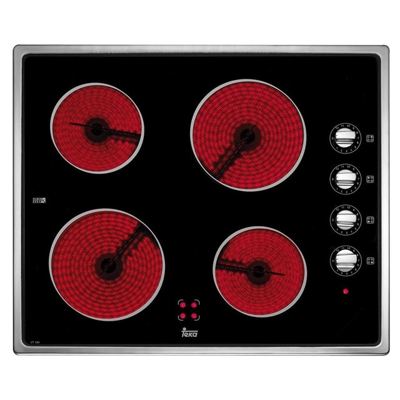 Teka - Placa Vitrocerámica VT CM PRO Inox Con Mandos Laterales Negro