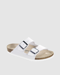 Compra Birkenstock - Sandalias Planas De Mujer De Piel Blancas al mejor  precio - Shoptize