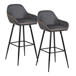 El Corte Inglés - Set De 2 Taburetes De Cocina Altos En Símil Piel Candis Gris precio