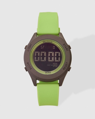 Pontina - Reloj De Hombre Digital Símil Silicona Verde