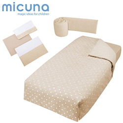 Micuna - Juego Textil 3 Piezas Para Cuna (60 X 120 Cm.) Galaxy: Nórdico + Protector De Cuna + Juego De Sábanas Beige/blanco precio