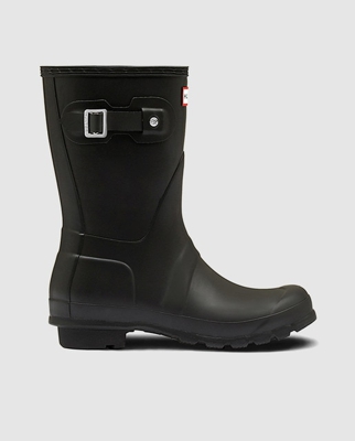 Hunter - Botas de agua Corta Original negro Mujer/chica Plano 1 a 3cm Ninguno