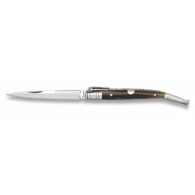 Navaja Estilete Martinez Albainox Nº 00 Mango Asta De Toro Virola Aluminio Hoja Acero Inox De 7 Cm 01208