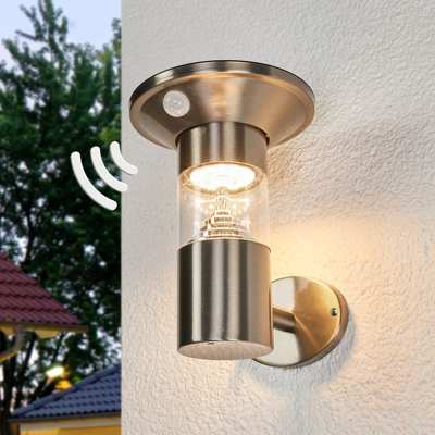 Lámpara de pared LED solar Jalisa, inox. sensor