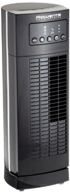 Rowenta Artik Crystal Ventilador Torre De Pie, 30 W, Metal, plástico, Negro
