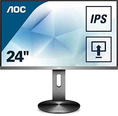 AOC Monitores I2490PXQU/BT - Monitor de 23.8" (resolución 1920 x 1080 pixels, tecnología WLED, HDMI, DisplayPort, 4 ms, USB 3.0, regulable en altura),