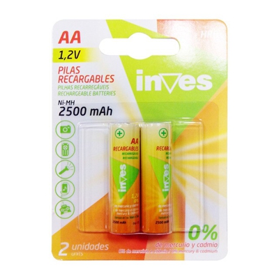 Inves - Pilas HR06 AA Recargables (2 Unidades)