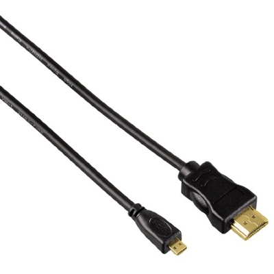Hama 2m HDMI de alta velocidad por cable tipo A Plug - Tipo D (Micro) Conecte con Canal Ethernet integrado