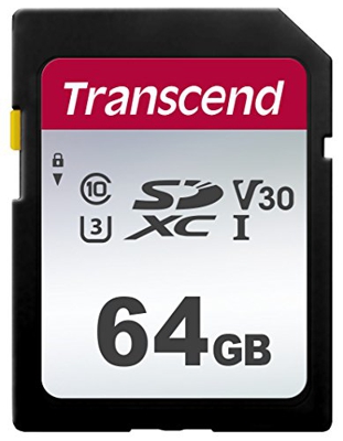 Transcend SDC300S - Tarjeta de memoria SDXC de 64 GB, color plata