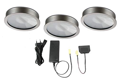 3 lámparas LED empotrables Cubic 68, blanco cálido