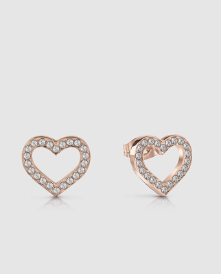 Guess - Pendientes Corazón Rosados