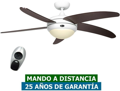 Ventilador de techo con luz CasaFan 9513295 ELICA 132 WE-WN Wengué/ blanco