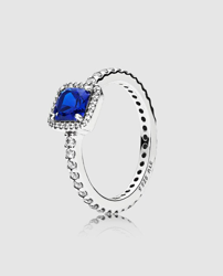 PANDORA - Anillo De Plata Y Cristal Elegancia Atemporal Azul en oferta