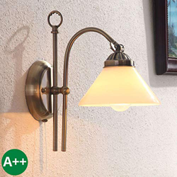 Lámpara de pared 'Otis' (Retro, Vintage) hecho de Vidrio e.o. para Pasillos (1 llama, E14, A++) de LAMPENWELT | aplique precio