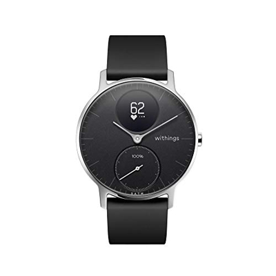 Withings / Nokia Steel HR Hybrid -  Reloj, Unisex Adulto, Plateado (Silver), Negro, 36mm
