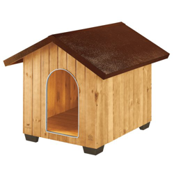 Feplast 87004000 Caseta de Exterior para Perros Domus Extra Large, Robusta Madera Ecosostenible, Pies de Plástico, Rejilla de Ventilación, 93.5 x 113. características