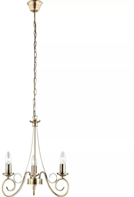 Lámpara colgante TRUNCATUS, latón antig., 3 llamas